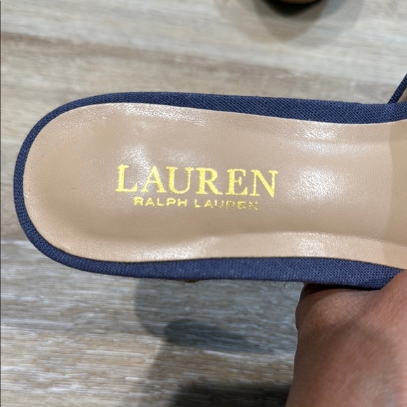 Lauren Ralph Lauren Size 7 B Navy Wedge Espadrilles KARLIA-ES-CSL - Picture 3 of 16